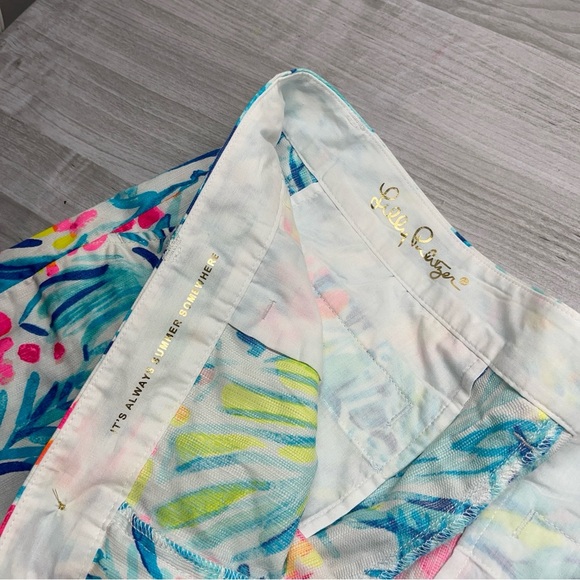 Lilly Pulitzer Serene Blue Tippy Top Callahan 5” Inseam Cotton Shorts Size 14 - Picture 7 of 12